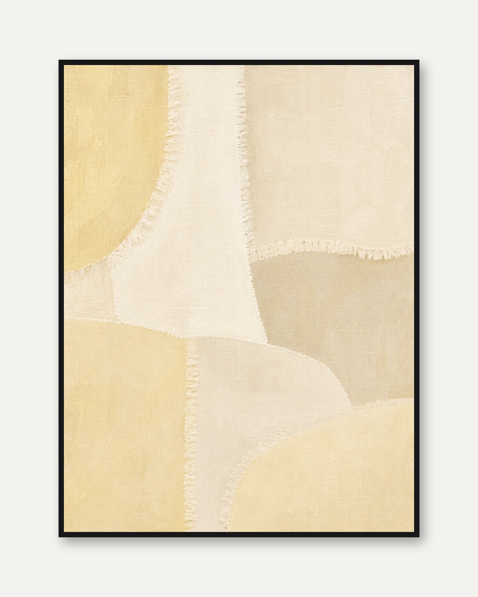 Neutral Abstract Wall Art – Minimalist Print - framed