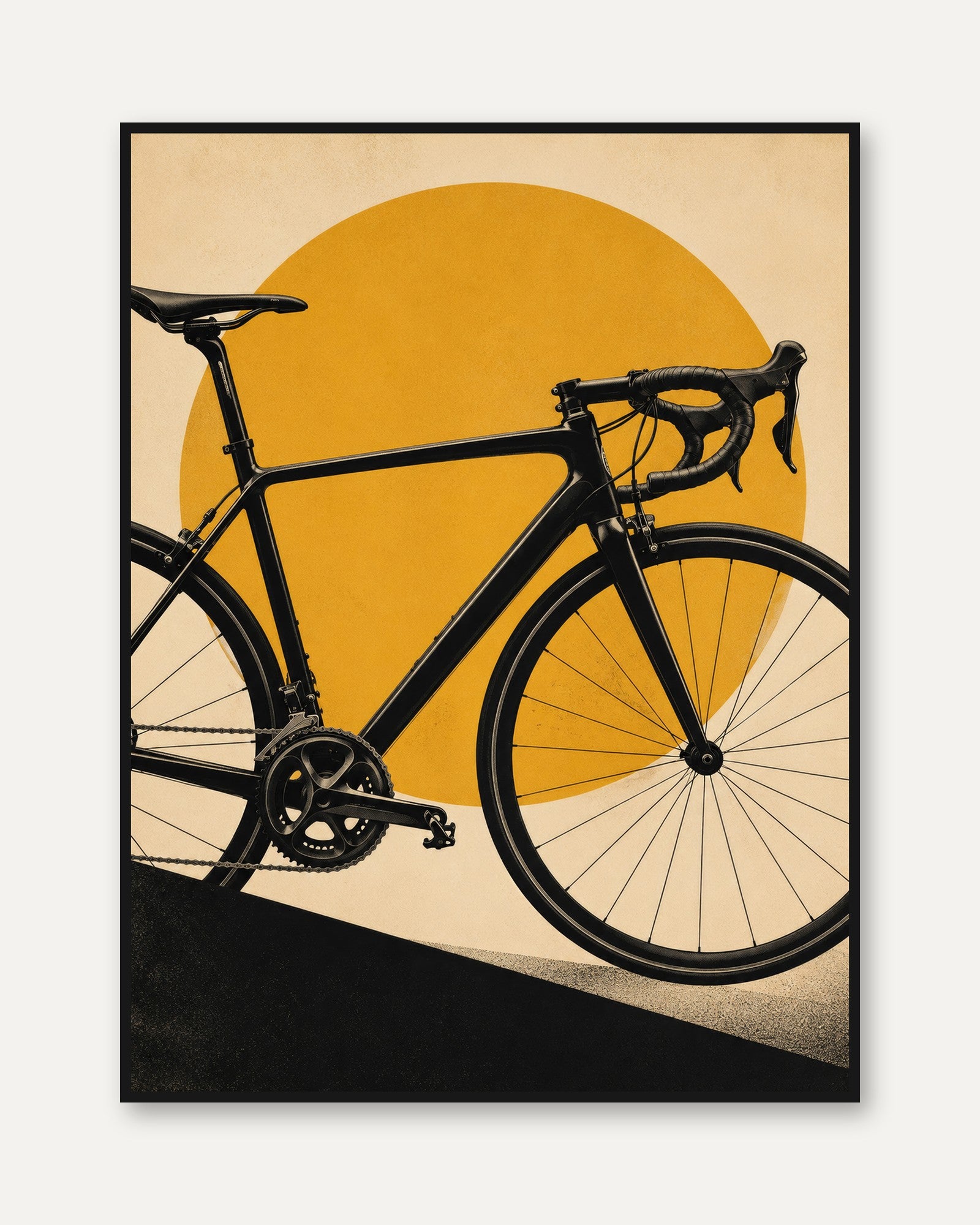 Bicycle Wall Art – Cycling Print - framed