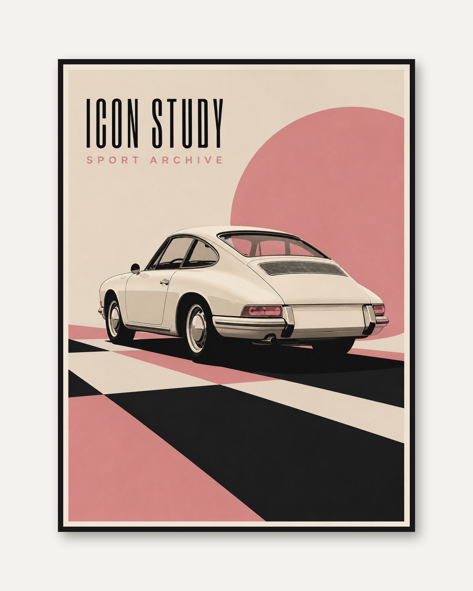 Retro Porsche Print – Cream 911 - framed