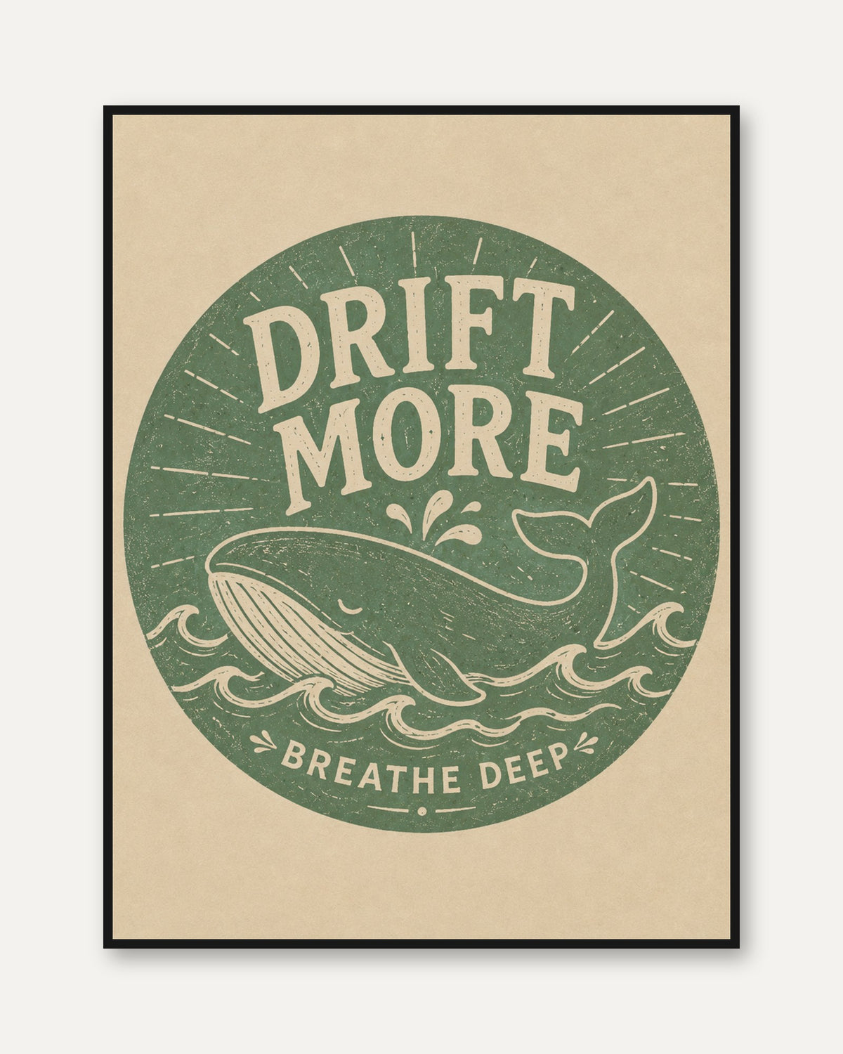 Vintage-Inspired Whale Print - framed