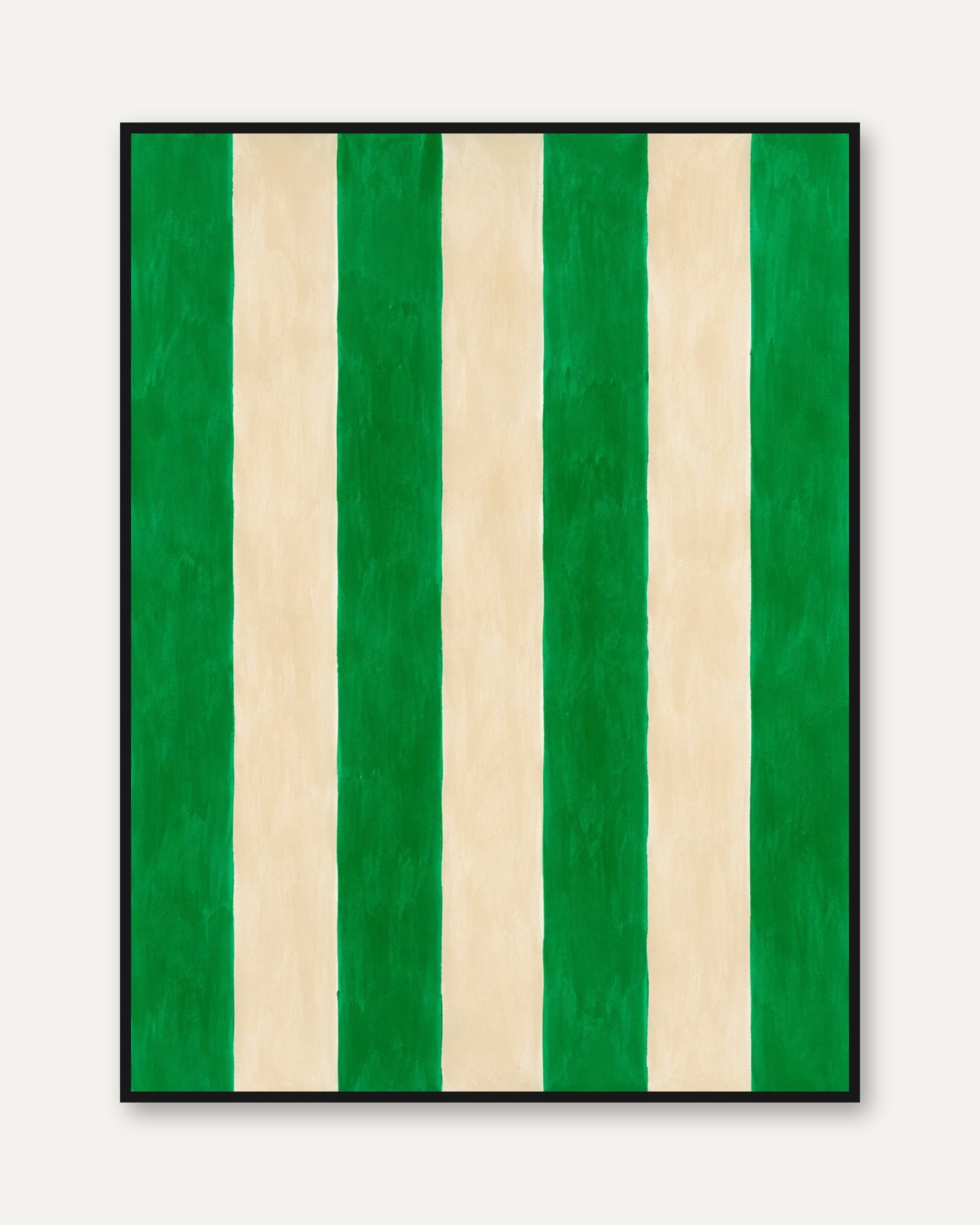 Green Stripe Wall Art – Vertical Striped Print - framed