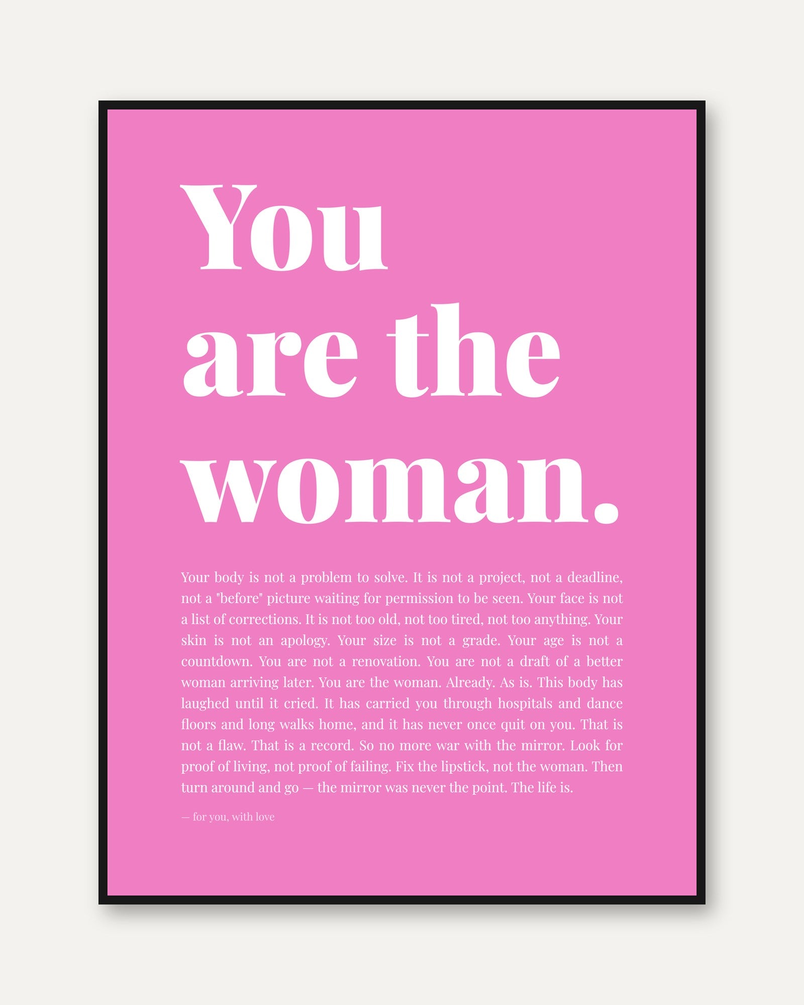 Empowerment Wall Art – Feminist Quote Print - framed