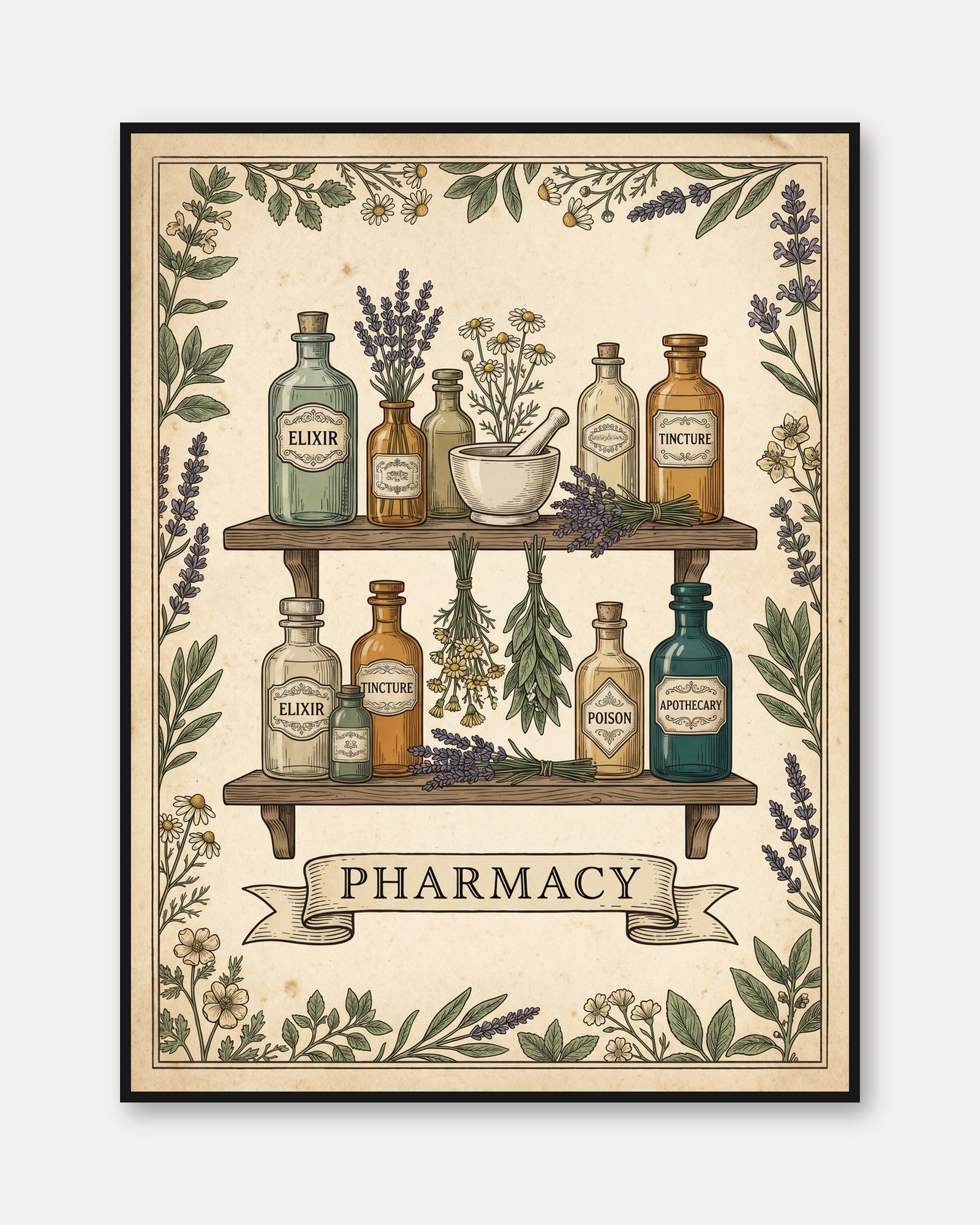 Vintage Pharmacy Print - framed