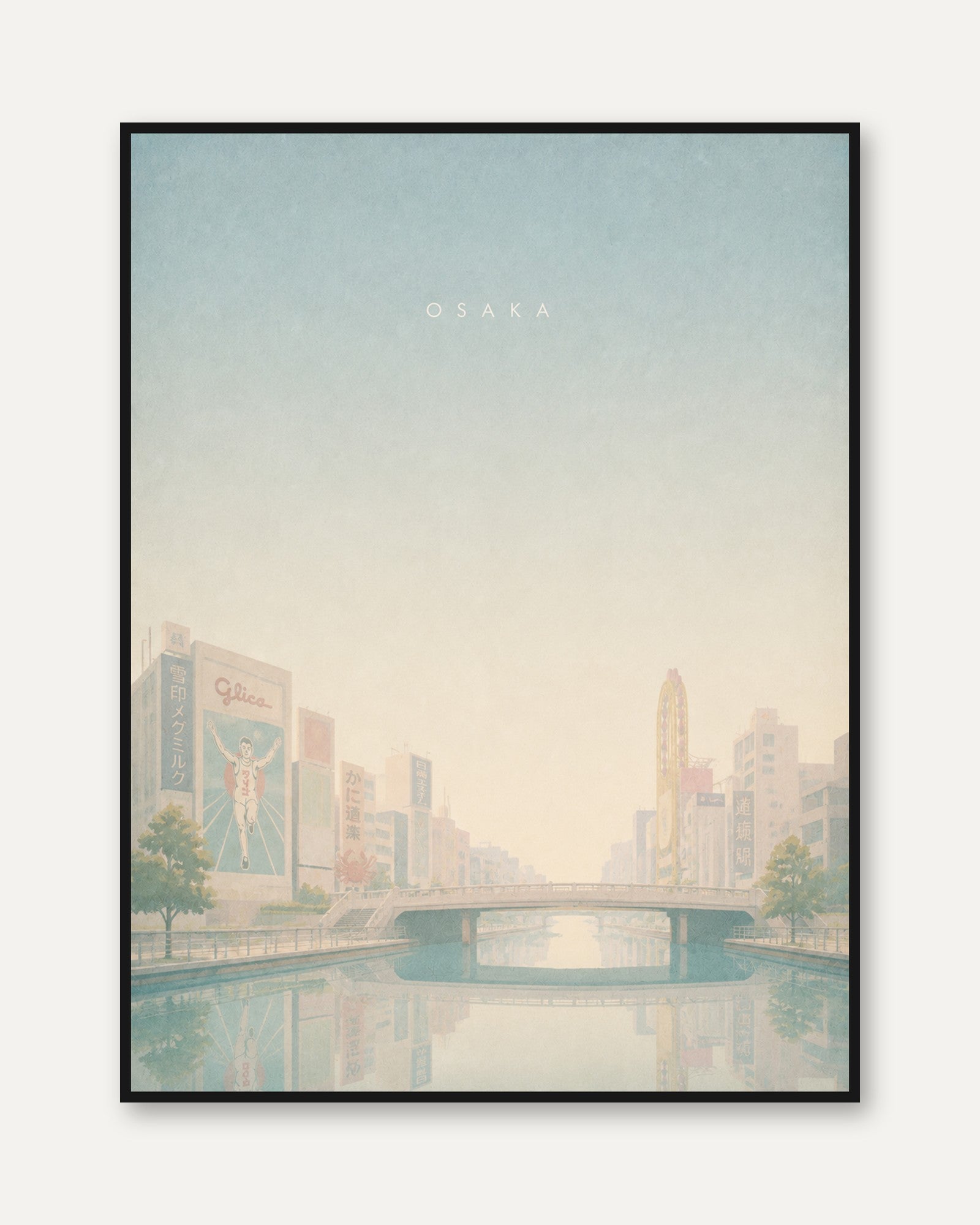 Osaka Print – Japan City Poster - framed