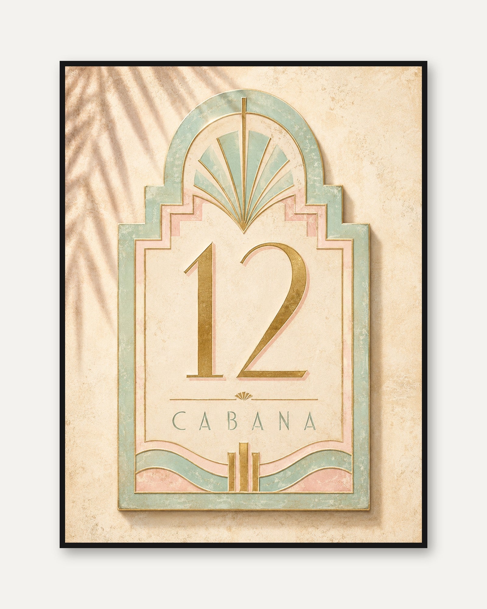 Art Deco Wall Art – Vintage Number Print - framed
