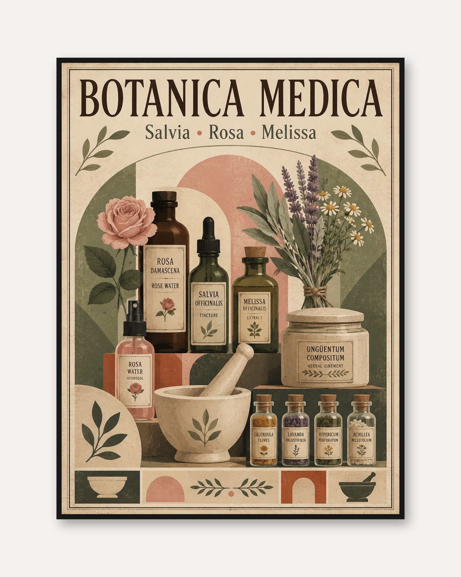 Vintage Botanical Apothecary Print - framed