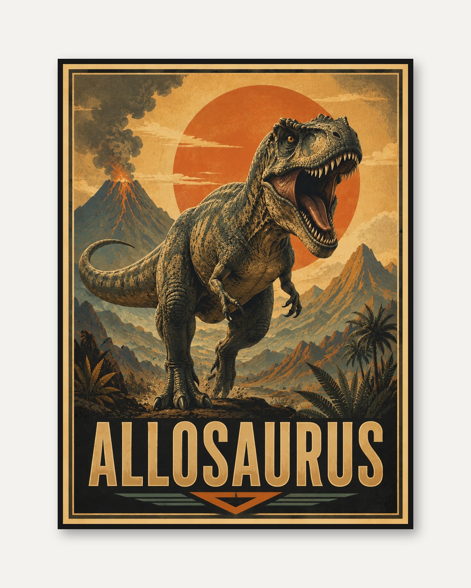 Allosaurus Dinosaur Print - framed