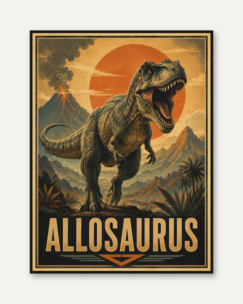 Allosaurus Dinosaur Print - framed