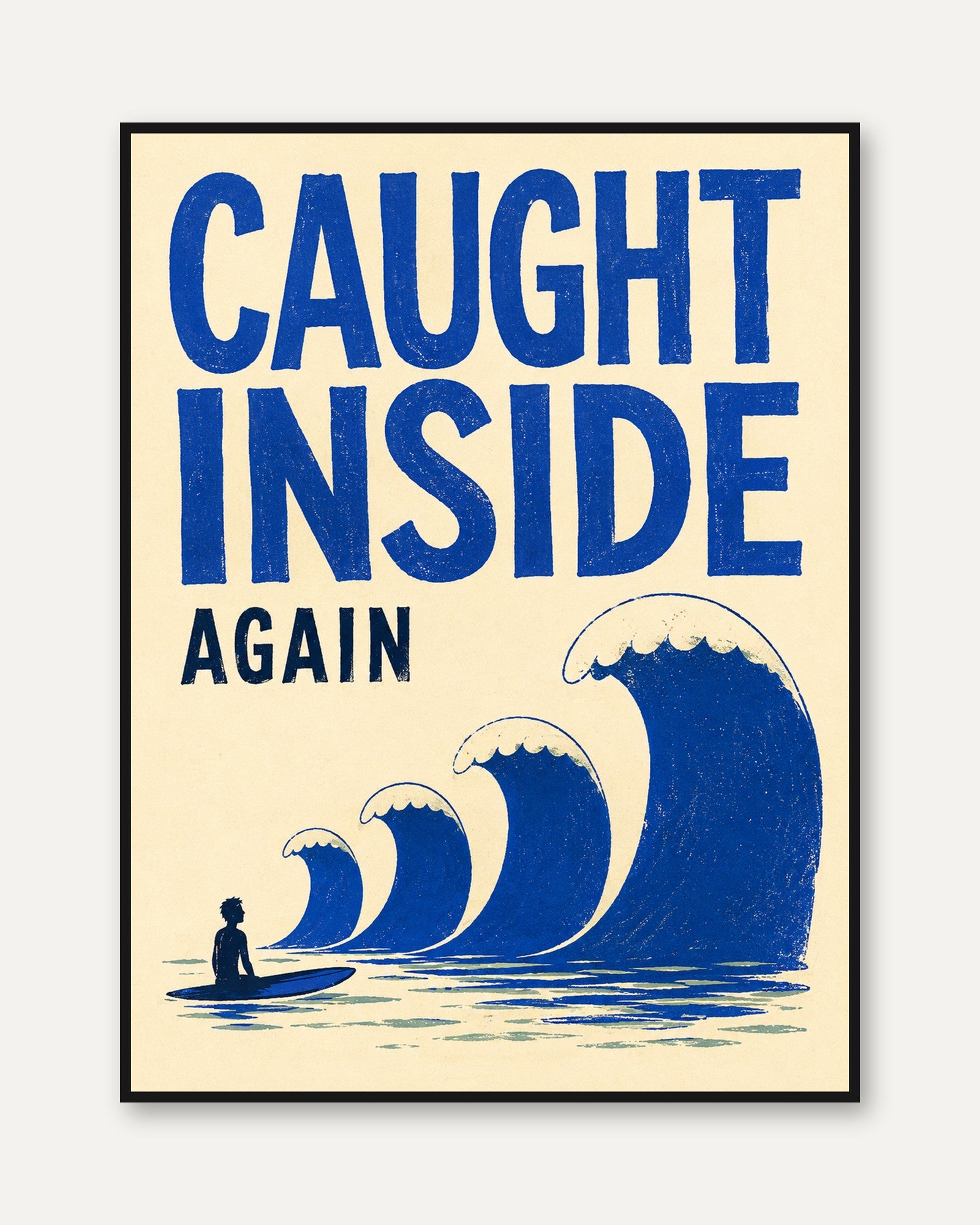 Surf Wall Art – Caught Inside Again Print - framed