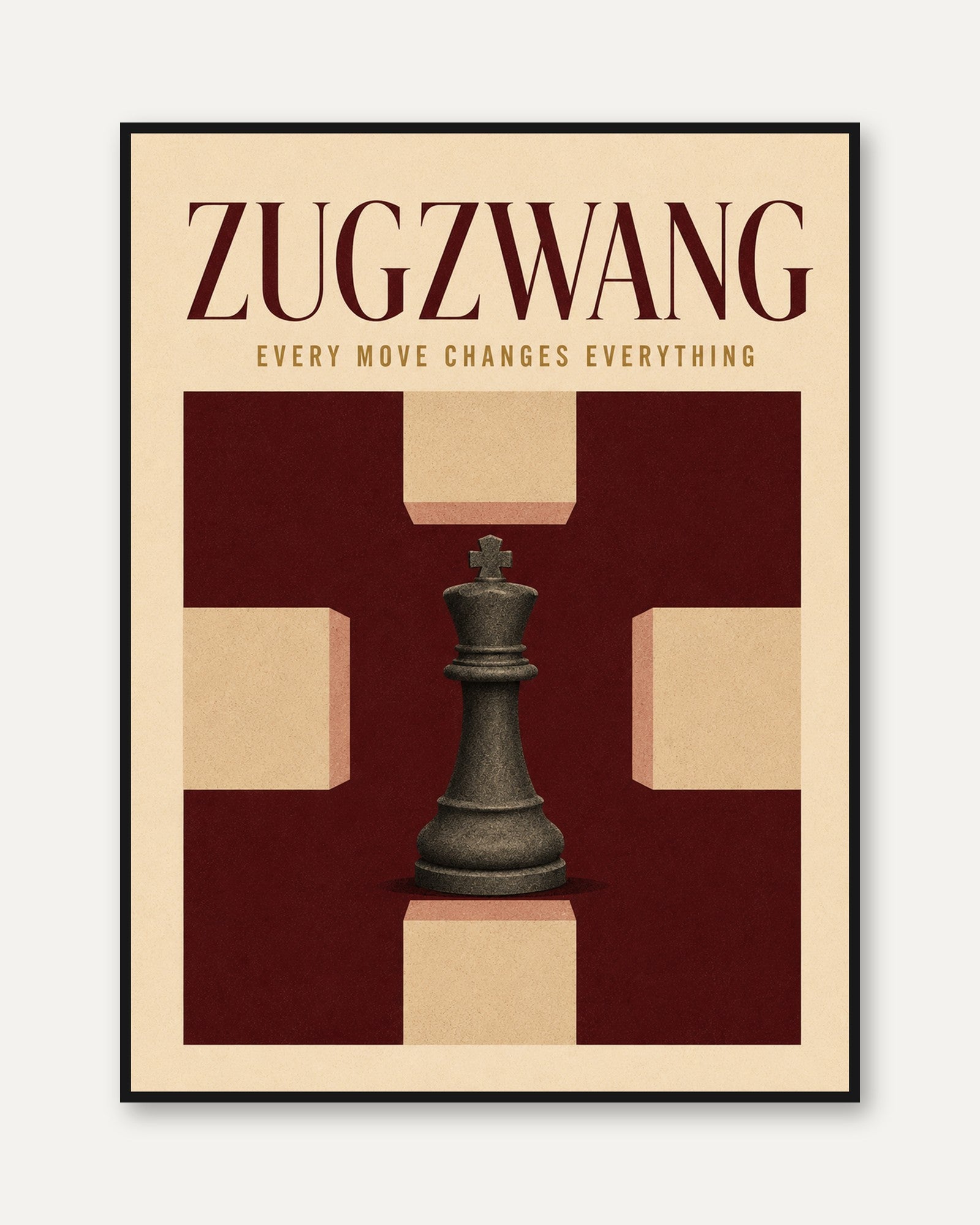 Chess Wall Art – Zugzwang Print - framed