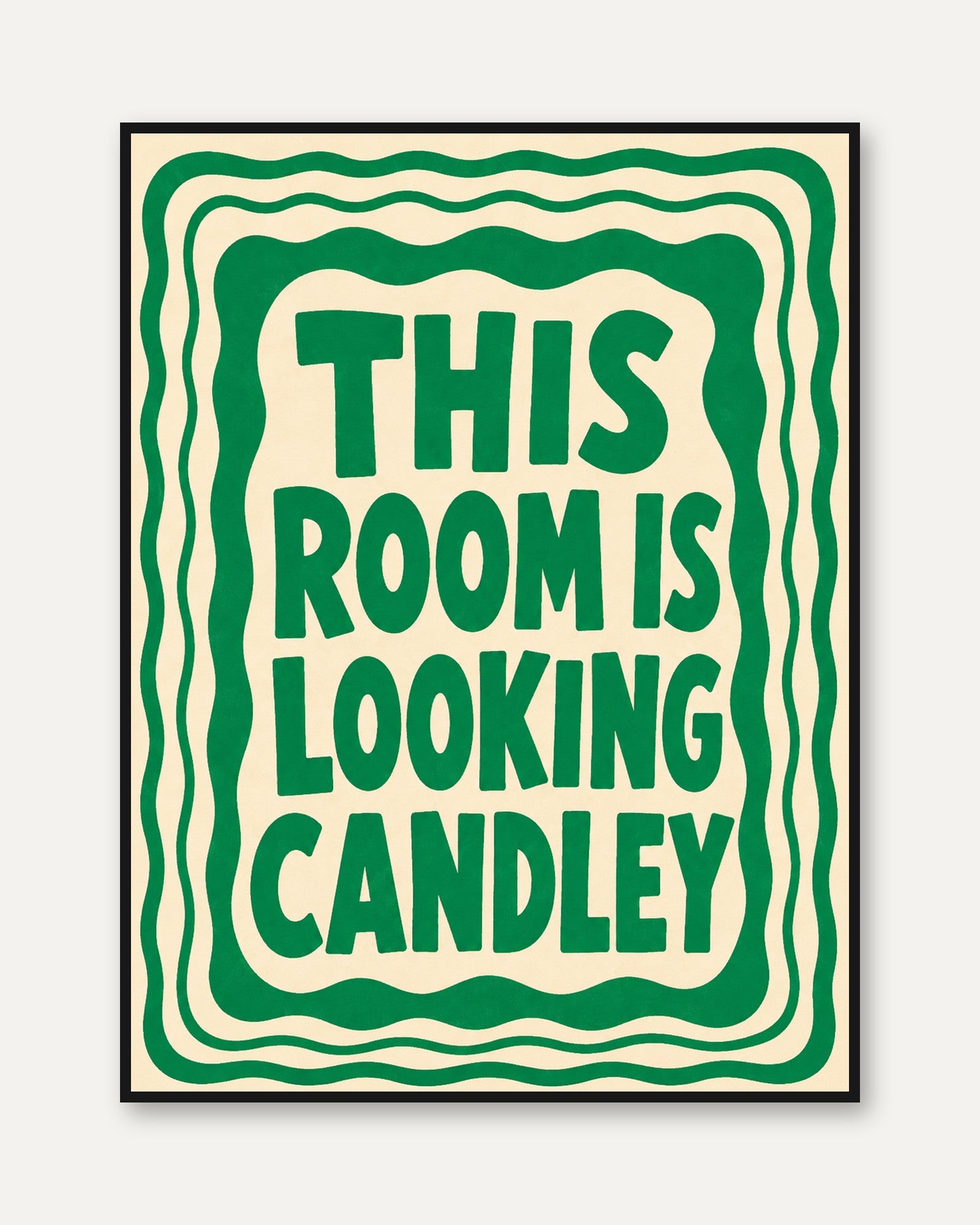 Wavy Retro Typography Print - framed