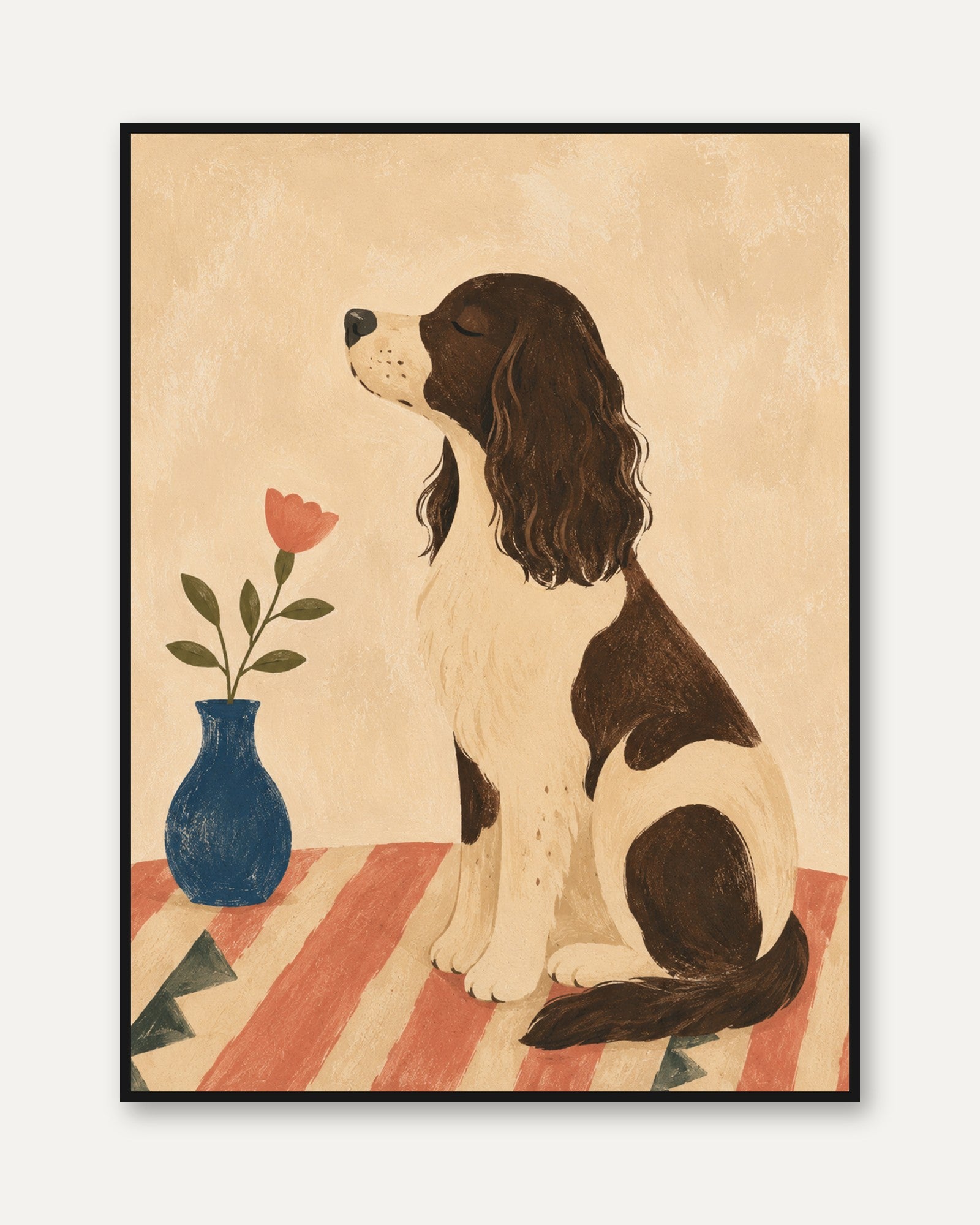 Springer Spaniel Wall Art – Dog Portrait Print - framed