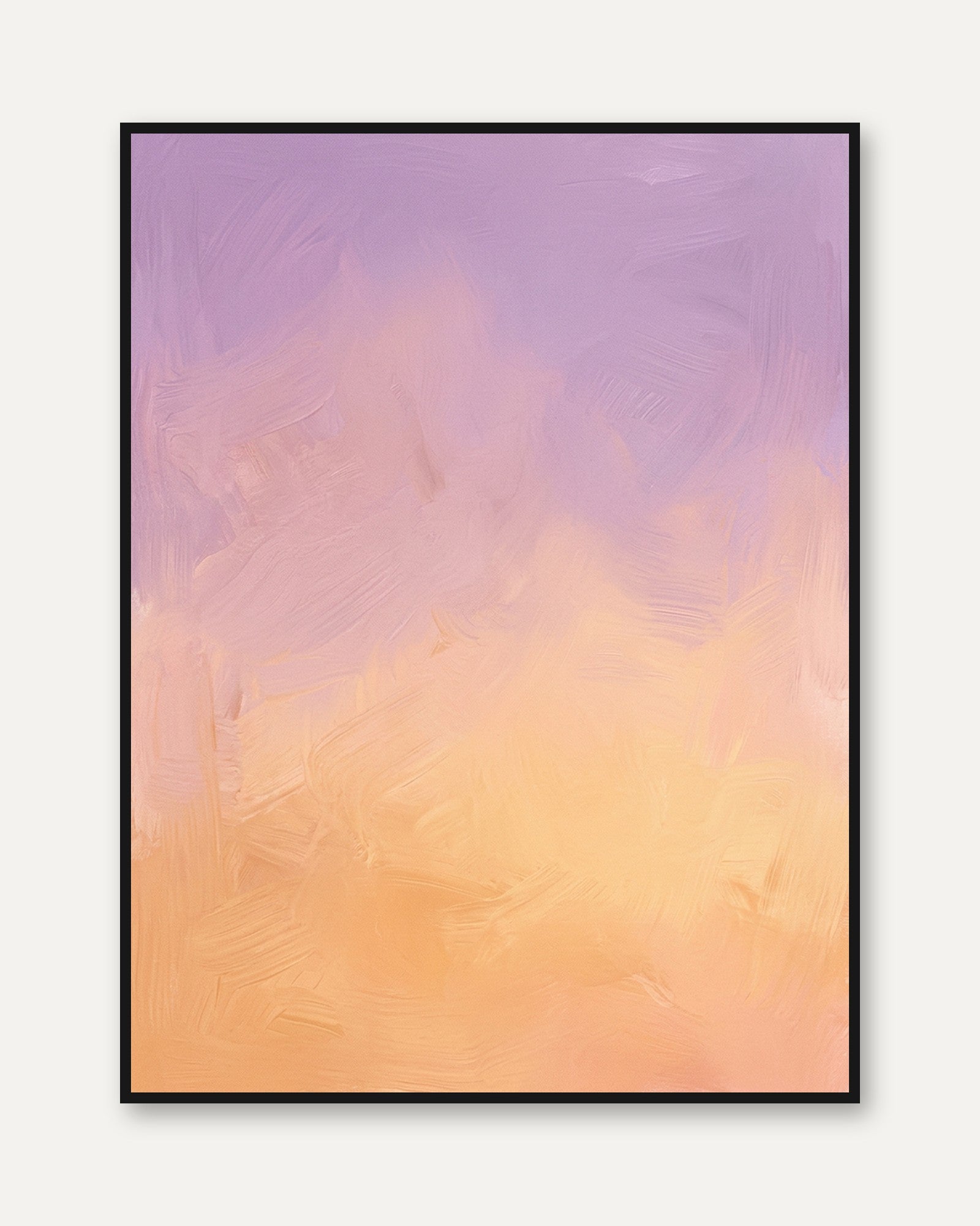 Pastel Gradient Abstract Print — Soft Purple Peach Ombre - framed