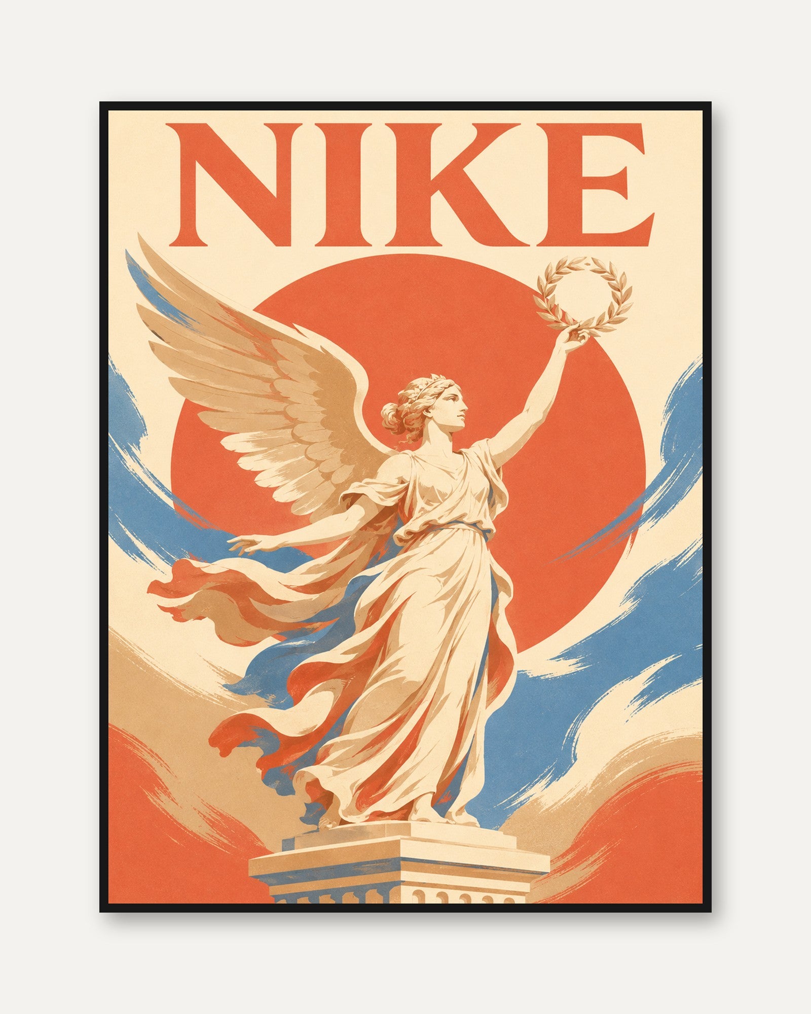 Greek Mythology Poster – Nike Goddess Print - framed