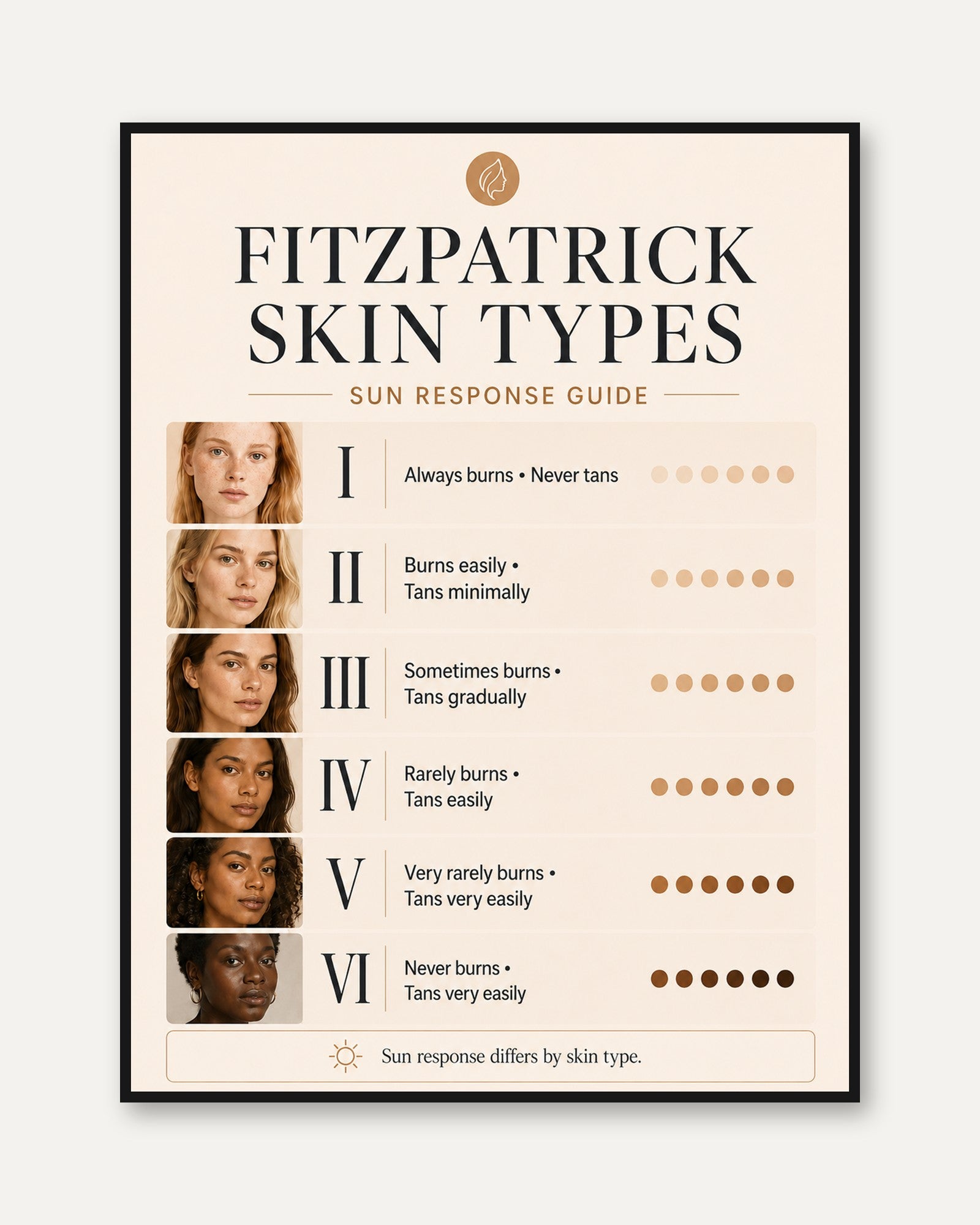 Skin Types Poster - framed