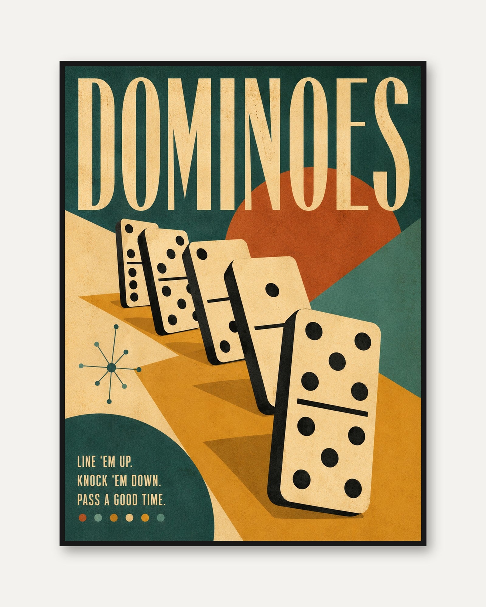 Vintage Dominoes Poster - framed