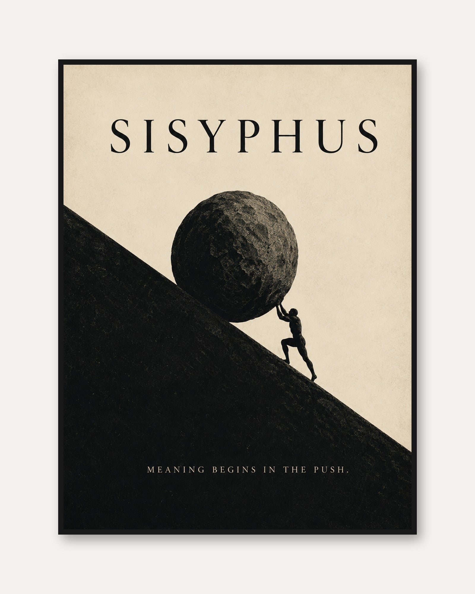 Sisyphus Wall Art – Greek Mythology Print - framed