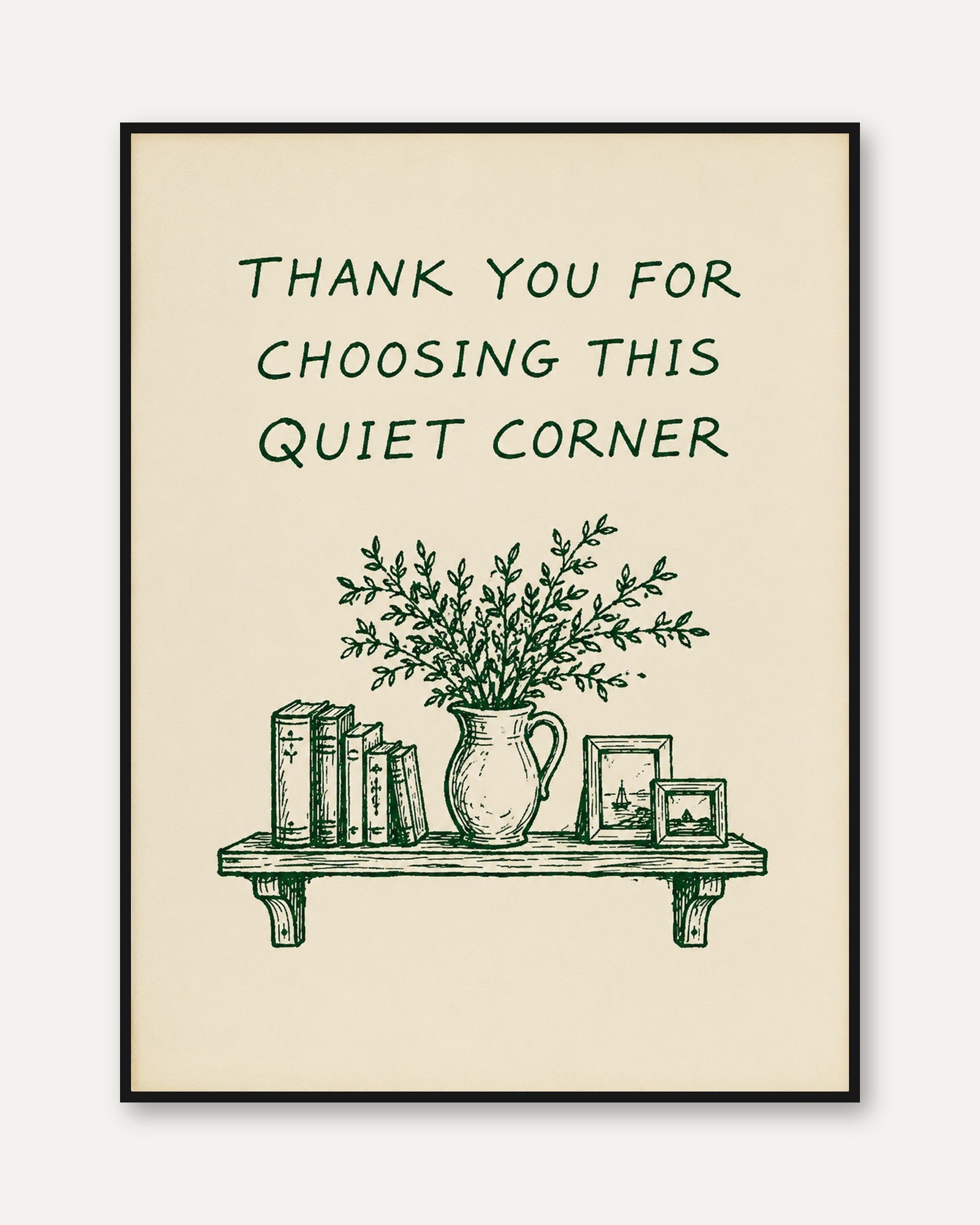 Quiet Corner Typographic Print - framed