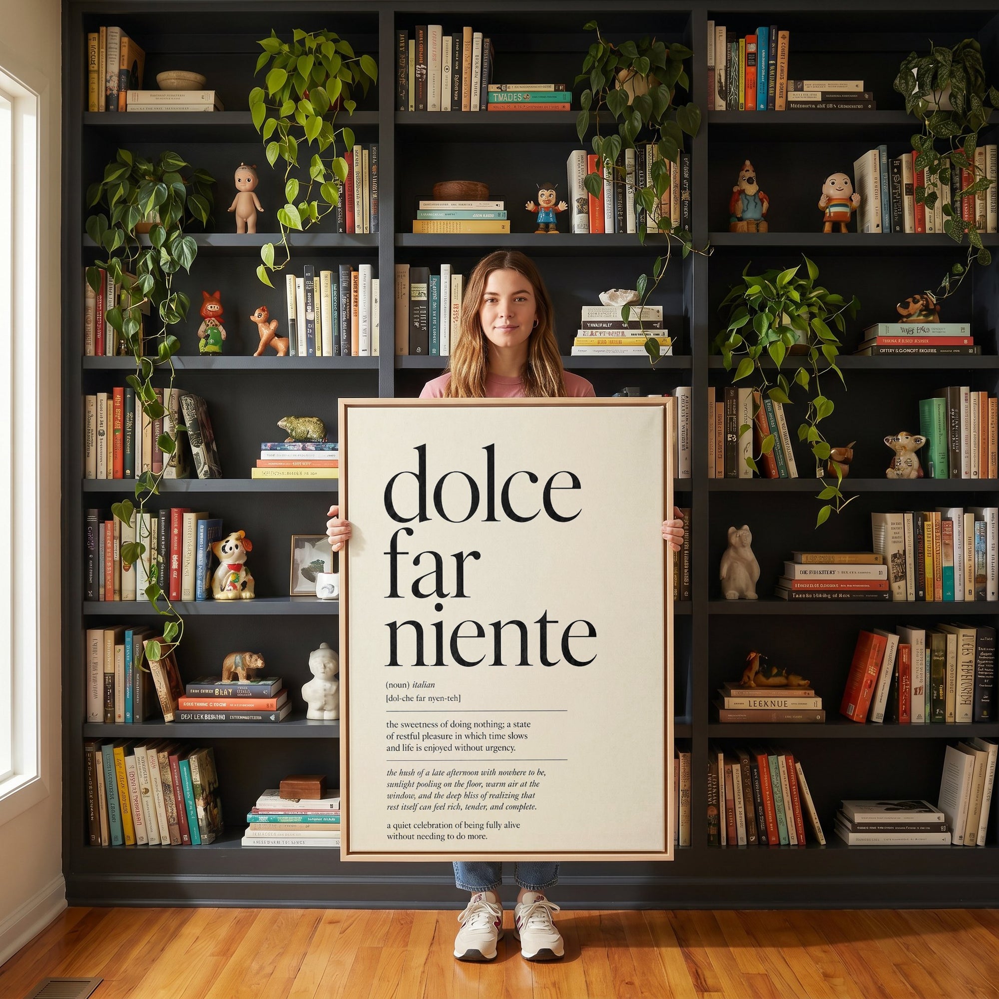Neutral Wall Art, Dolce Far Niente Wall Art Print — Italian Quote Poster